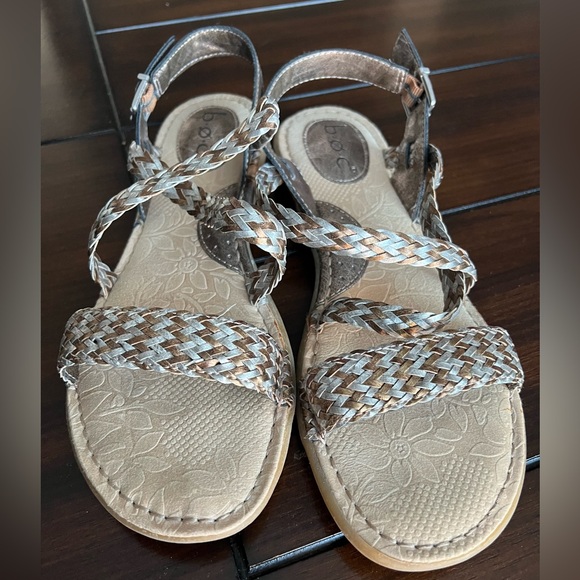 b.o.c. Shoes - b.o.c. Dena Bronze Sliver Braided Faux Leather Slingback Sandals Size 10 M